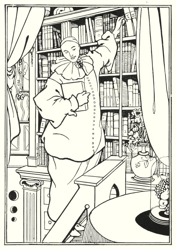 Design för framsidan av "Pierrot" av Aubrey Beardsley