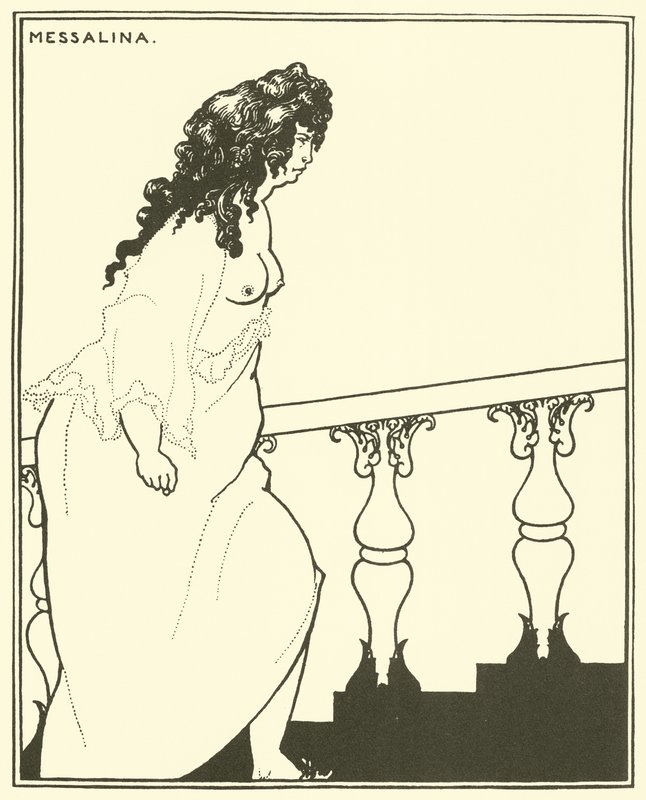 Messalina återvänder från badet av Aubrey Beardsley