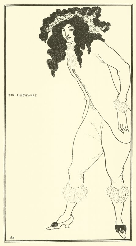 Mrs Pinchwife av Aubrey Beardsley