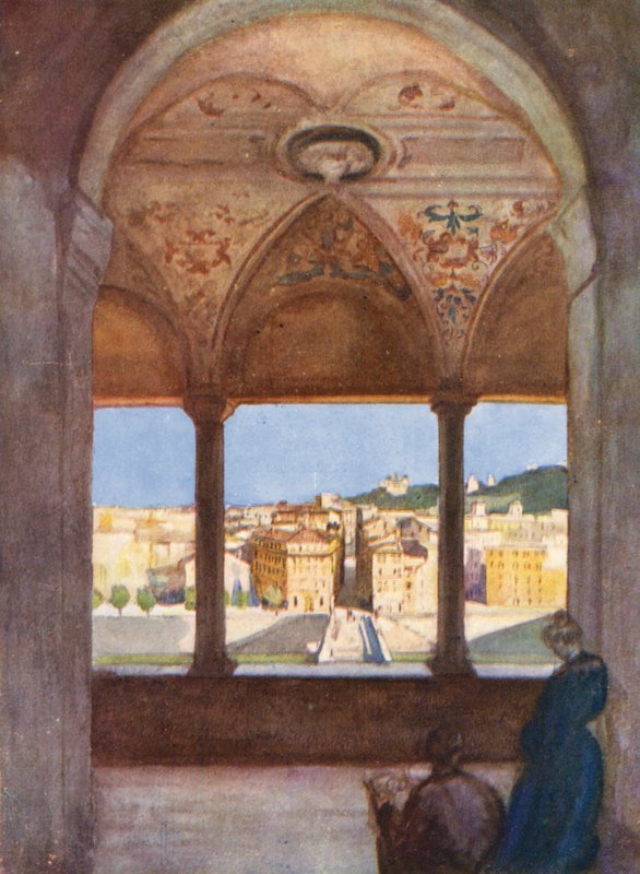 Rom: Från S:t Angelos loggia (färglitografi) av Aubrey Waterfield