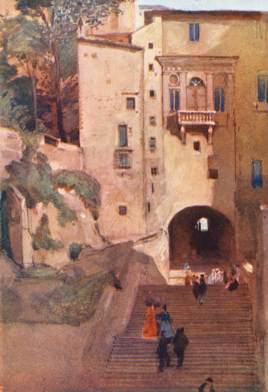 Rom: Vanozza-huset (färglitografi) av Aubrey Waterfield