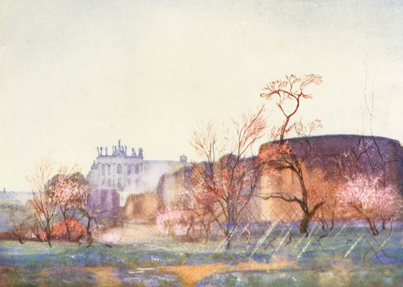 Rom: Lateranen från Lateranen från Amphitheatrum Castrense (färglitografi) av Aubrey Waterfield