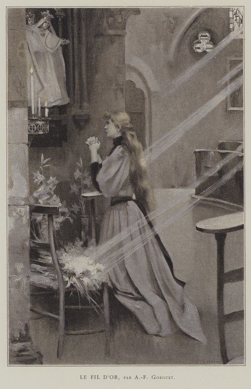 Illustration för Le Fil dOr, av Henry Greville av Auguste Francois Gorguet