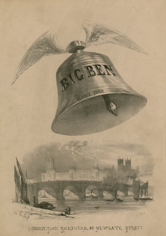 Big Ben med vingar som flyger över London av Auguste Francois Laby