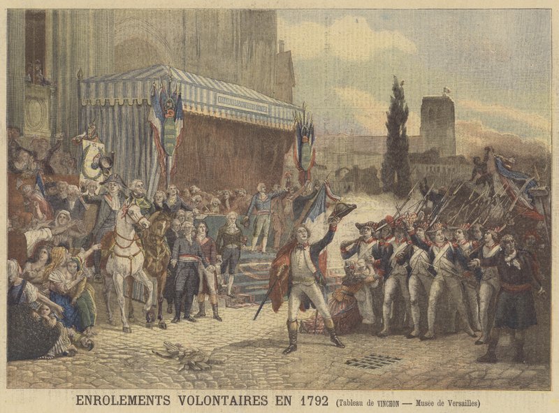 Frivilliga mönstrade 1792 av Auguste Jean Baptiste Vinchon