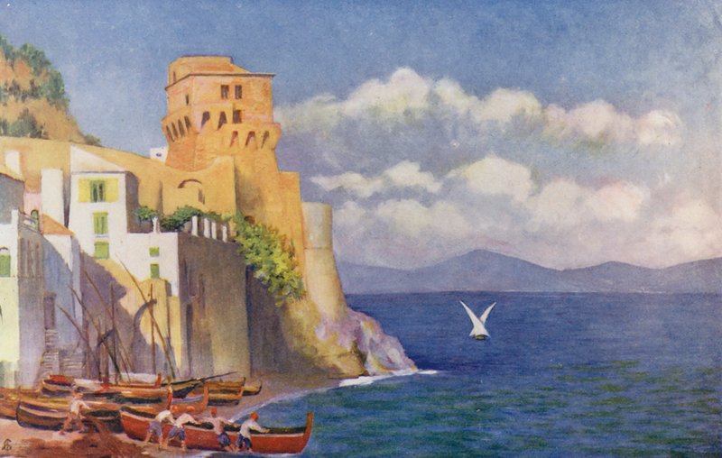 Cetara (färglitografi) av Augustine Fitzgerald