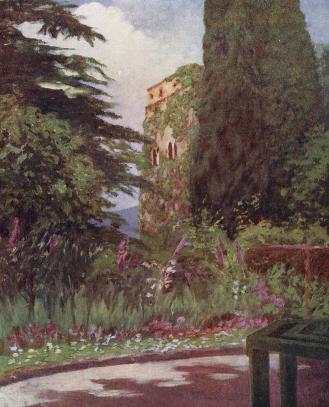 Trädgården vid Palazzo Ruffolo, Ravello (färglitografi) av Augustine Fitzgerald