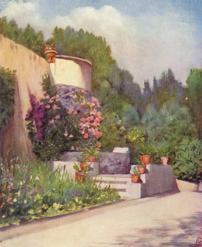 Terrass, Villa Rosebery (färglitografi) av Augustine Fitzgerald