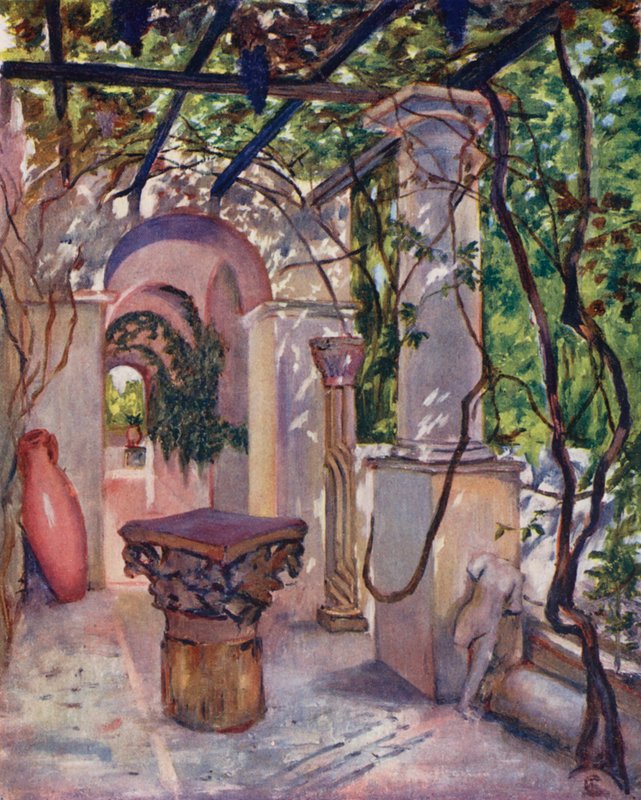 Villa Munthe, Anacapri (färglitografi) av Augustine Fitzgerald