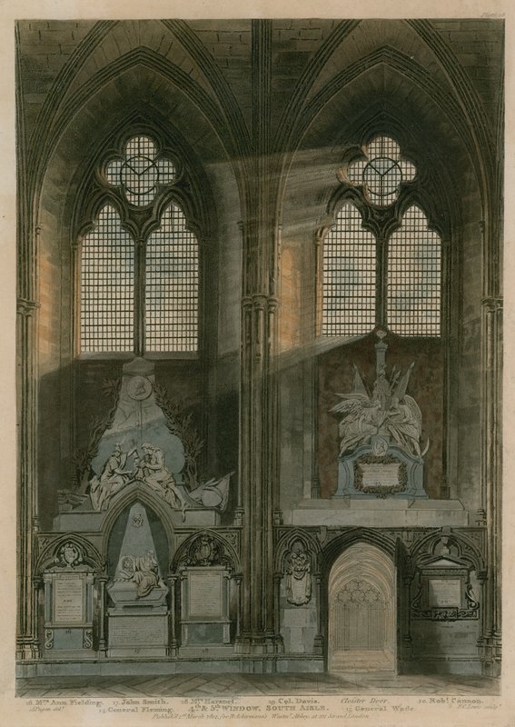 Fjärde och femte fönstret, South Aisle, Westminster Abbey, London av Augustus Charles Pugin