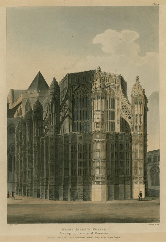 Henry Seventh Chapel, Westminster Abbey, London, som visar två renoveringsprinsar av Augustus Charles Pugin