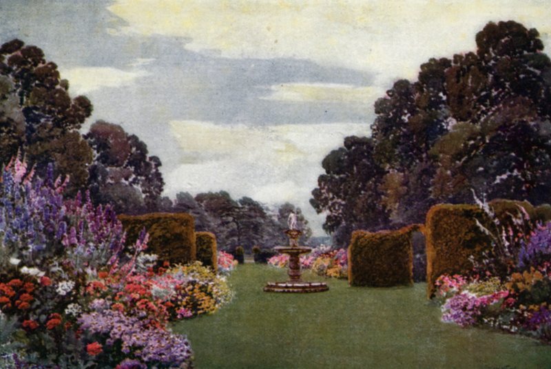 Örtartade gränser vid Welbeck (färg litho) av Augustus Charles Wyatt