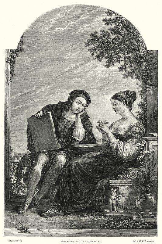 Raffaelle och Fornarina (gravyr) av Augustus Wall (after) Callcott