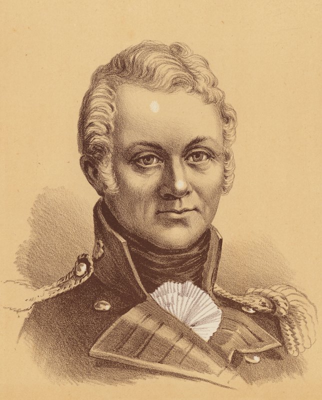 Överstelöjtnant George Johnstone (färglitografi) av Australian School