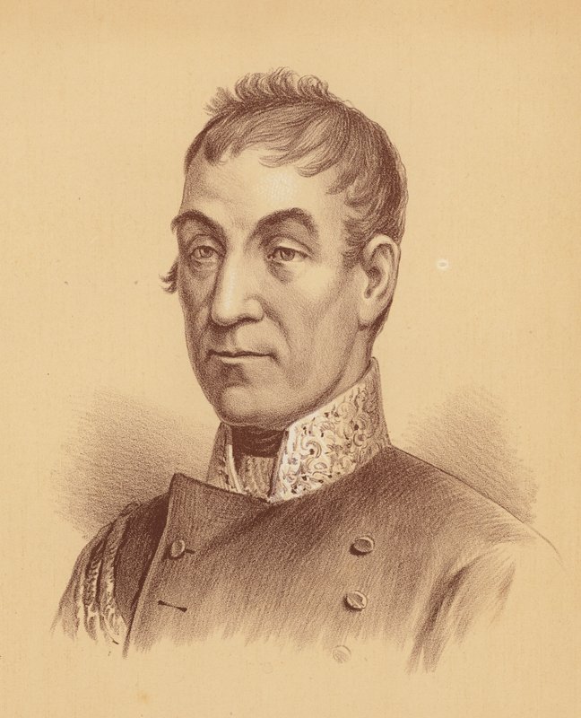 Generalmajor Lachlan Macquarie, femte guvernören i New South Wales (färglitografi) av Australian School