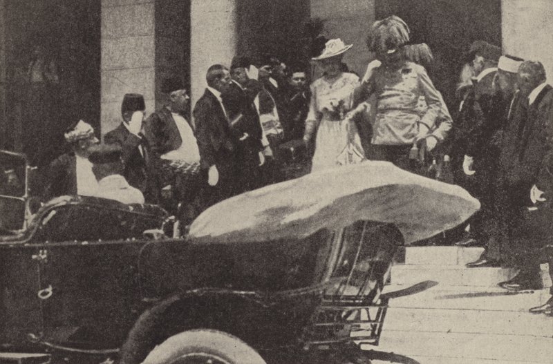 Ärkehertig Franz Ferdinand och ärkehertiginna Sophie av Österrike i Sarajevo strax före mordet 1914 av Austrian Photographer
