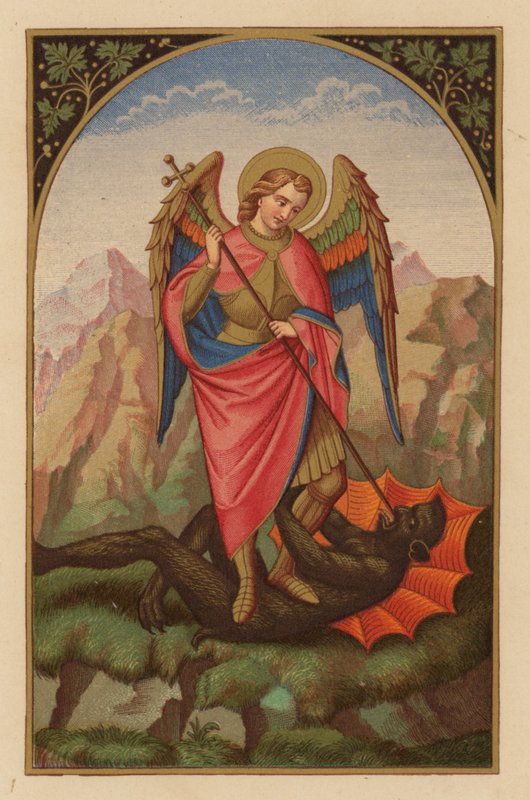 Michael, ärkeängel (chromolitho) av Austrian School