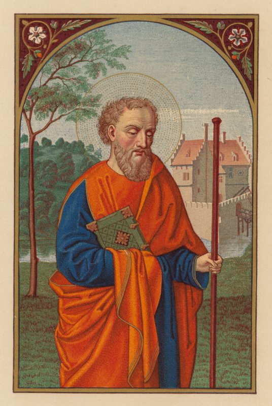 S Barnabas, apostel (kromolit) av Austrian School