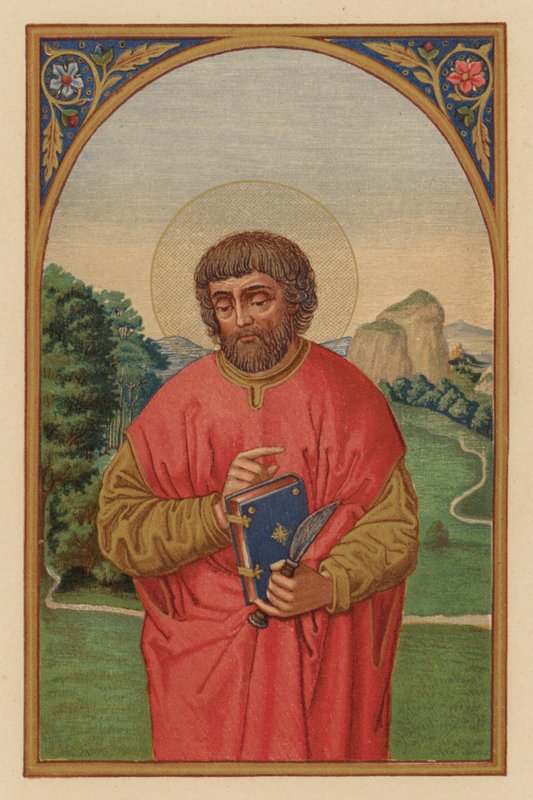 Saint Bartholomew, apostel (kromolit) av Austrian School
