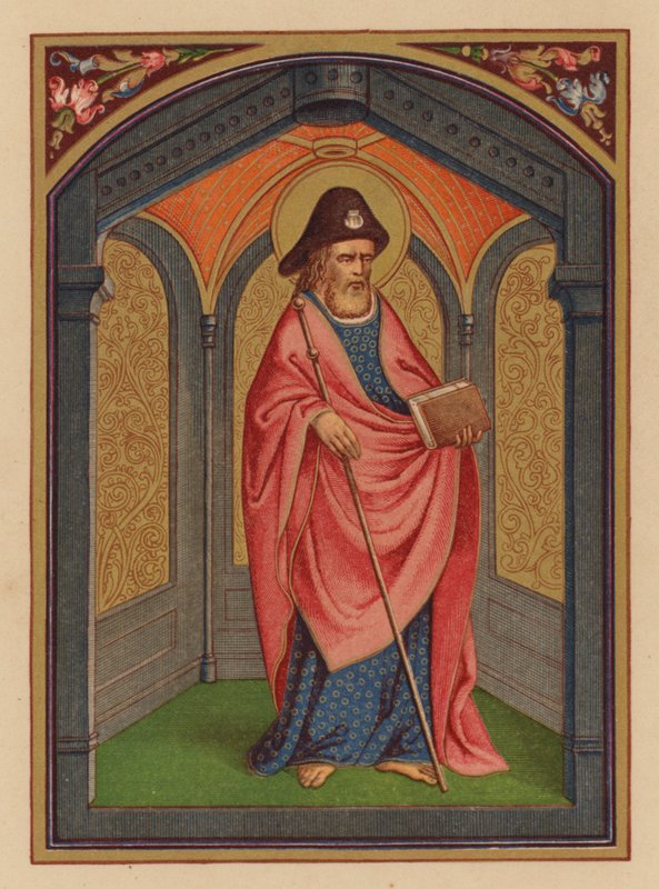 St James, apostel (chromolith) av Austrian School