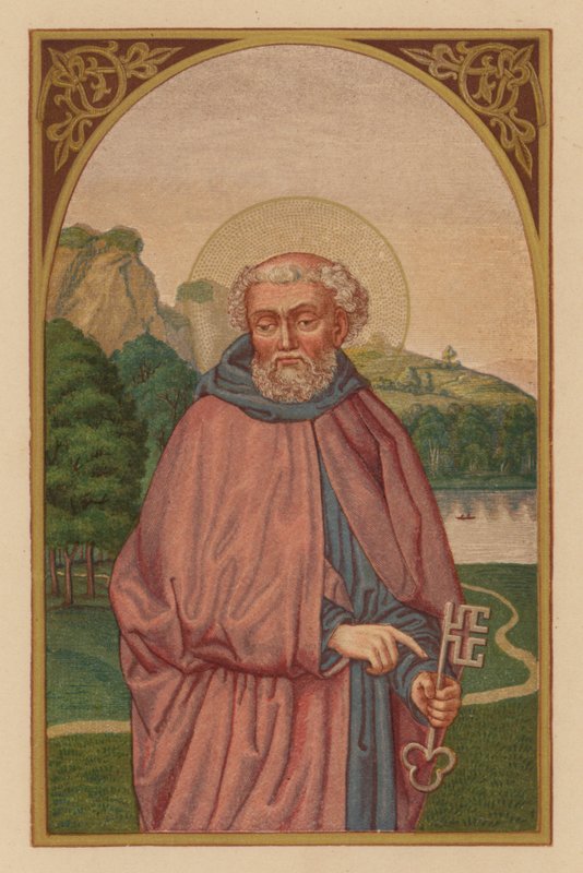 Sankt Peter, apostel (kromolit) av Austrian School