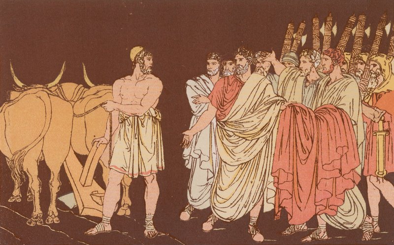 Cincinnatus kallad till diktator av Bartolomeo Pinelli