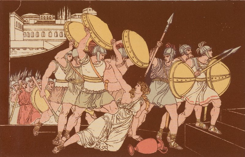 Tarpeias död av Bartolomeo Pinelli