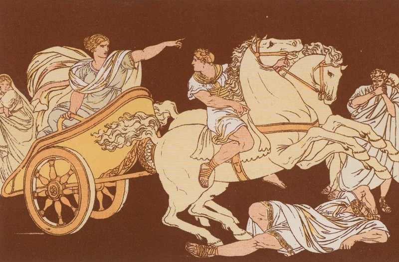 Tullia kör över sin fars kropp av Bartolomeo Pinelli