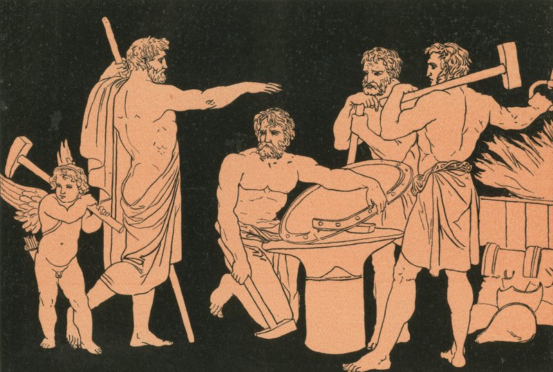 Vulcan och kykloperna av Bartolomeo Pinelli