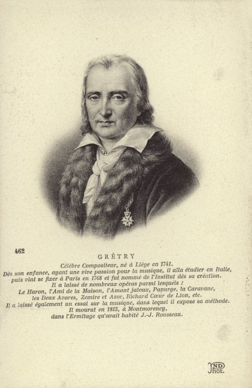 Andre Gretry, belgisk kompositör (1741-1813) av Belgian School