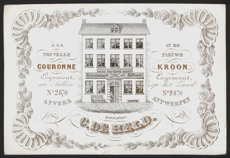 La Nouvelle Couronne, De Nieuwe Kroon, Anvers, Antwerpen (gravyr) av Belgian School