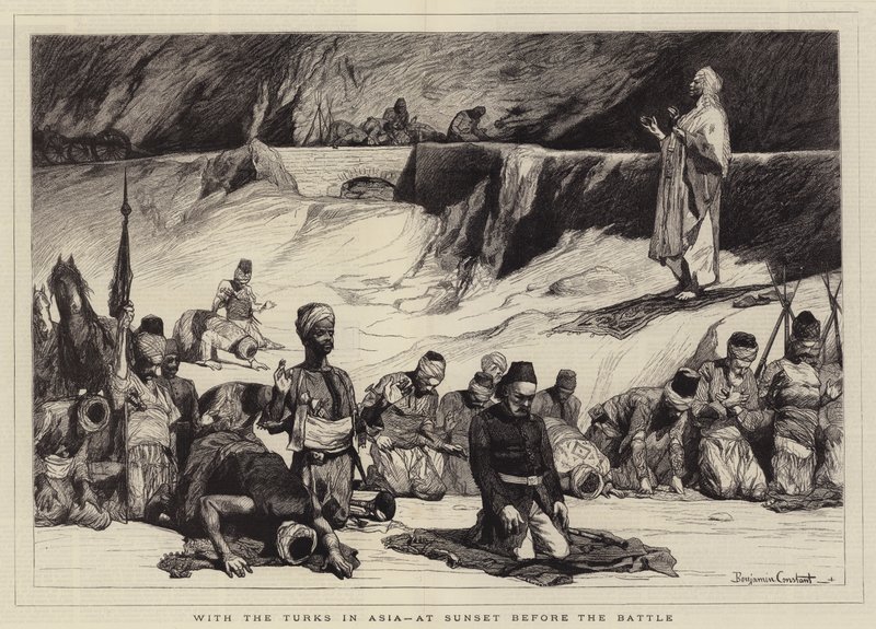 Med turkarna i Asien, vid solnedgången före slaget av Jean Joseph Benjamin Constant