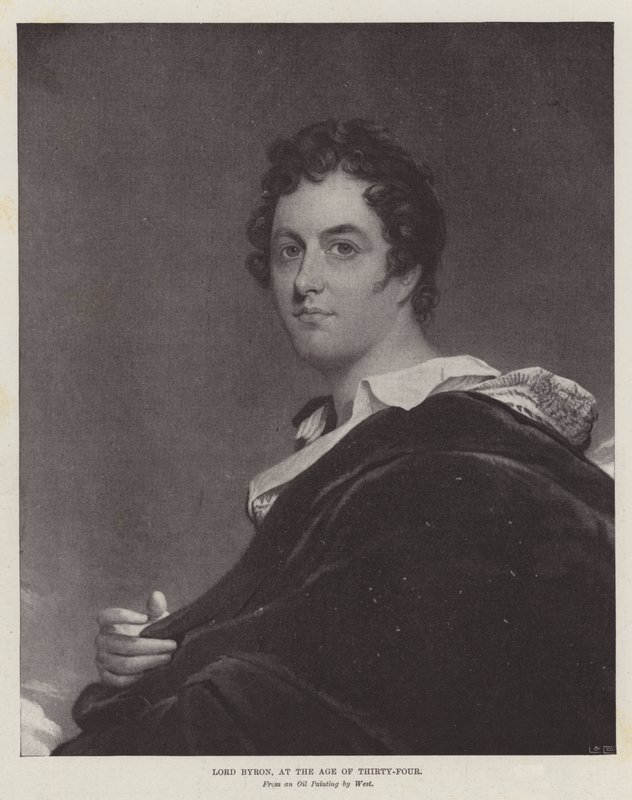 Lord Byron, vid trettiofyra års ålder av Benjamin West