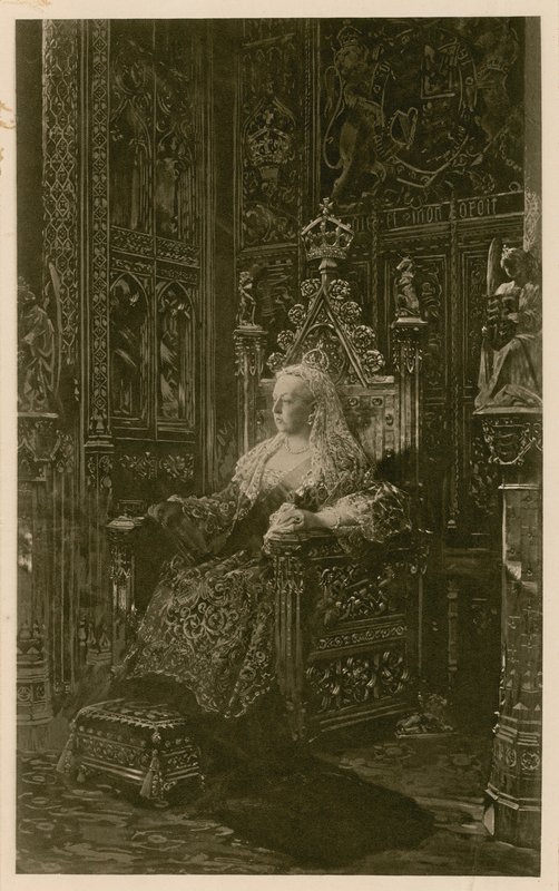 Porträtt av drottning Victoria (fotogravyr) av Benjamin  Constant