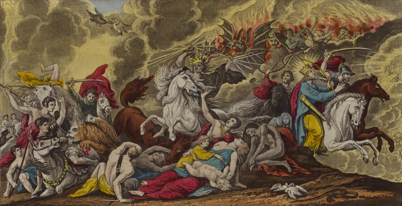 Döden på den bleka hästen (färg litho) av Benjamin (after) West