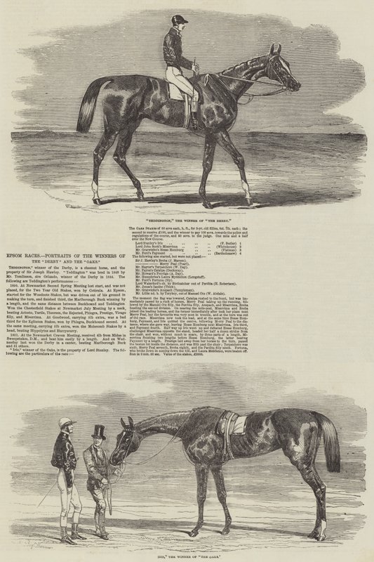 Epsom Races, Portraits of the Winners of the Derby and the Oaks av Benjamin Herring
