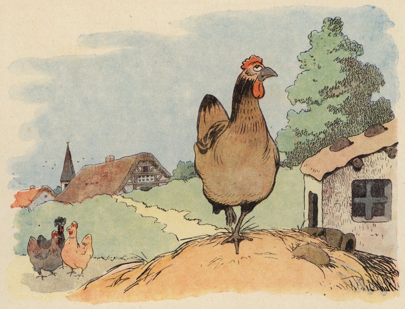 Illustration för Chantecler av Benjamin Rabier (färg litho) av Benjamin Rabier