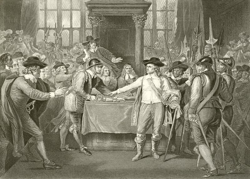 Oliver Cromwell upplöser det långa parlamentet av Benjamin West