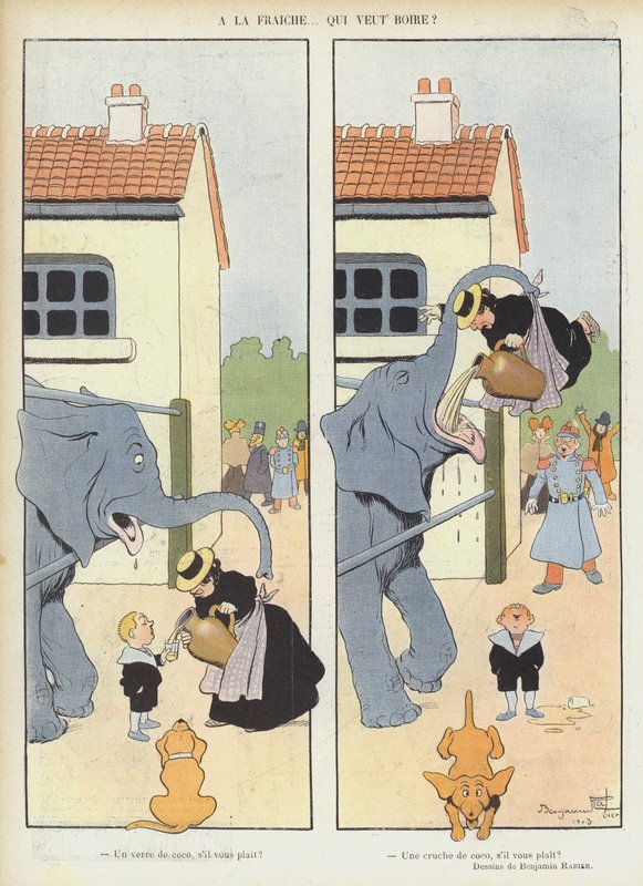 Illustration för Le Rire av Benjamin Rabier