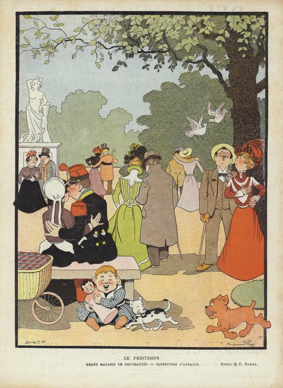 Spring, illustration för Le Rire av Benjamin Rabier