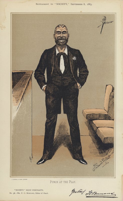 Mr F C Burnand, redaktör för Punch (färg litho) av Bernard (after) Partridge