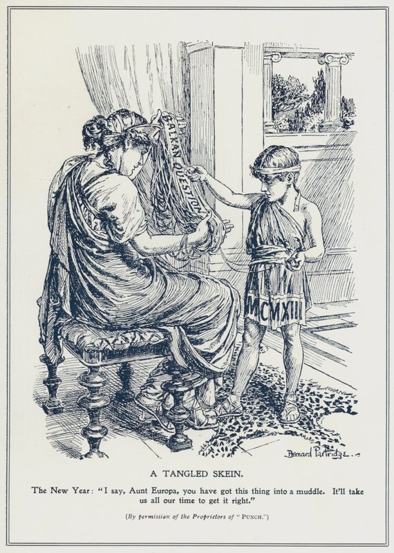 Balkanfrågan, en trasslig härva (litho) av Bernard (after) Partridge