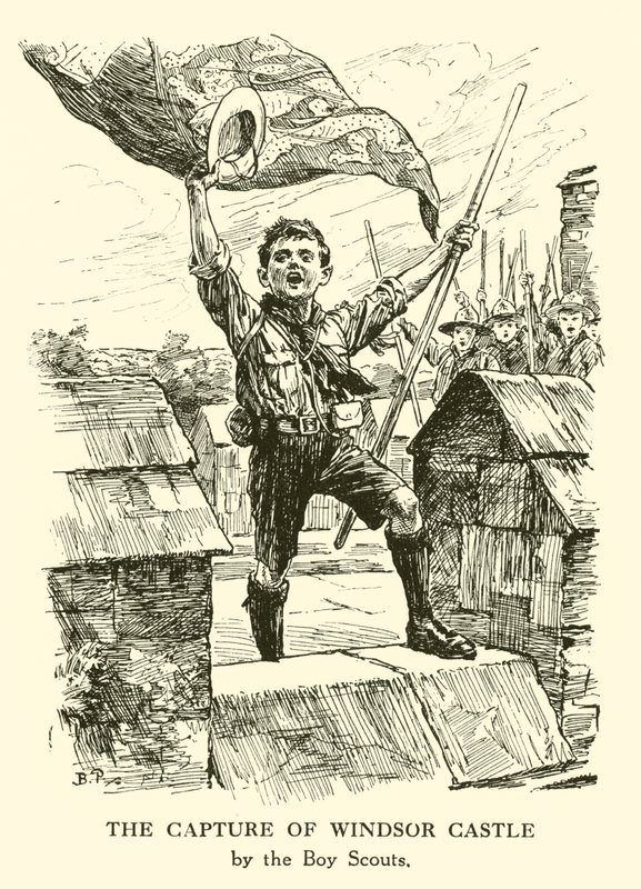 Capture of Windsor Castle (gravyr) av Bernard (after) Partridge