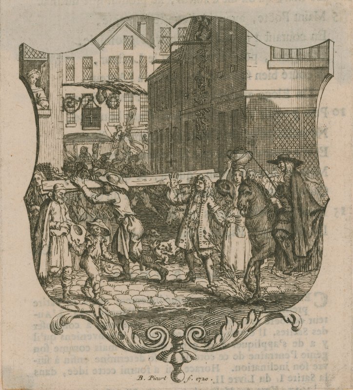 En scen från London, daterad 1720 av Bernard Picart
