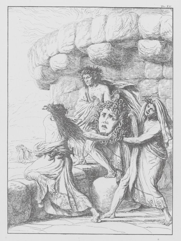 Dantes gudomliga komedi, Inferno (Helvetet), plansch XV (litografi) av Bernhard Schuler