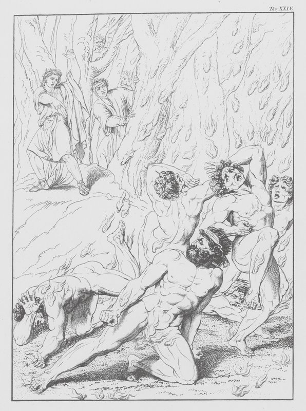 Dantes gudomliga komedi, Inferno (helvetet), plansch XXIV (litografi) av Bernhard Schuler