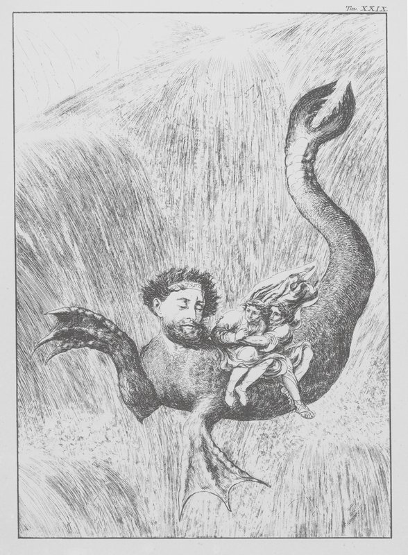 Dantes gudomliga komedi, Inferno (helvetet), plansch XXIX (litografi) av Bernhard Schuler