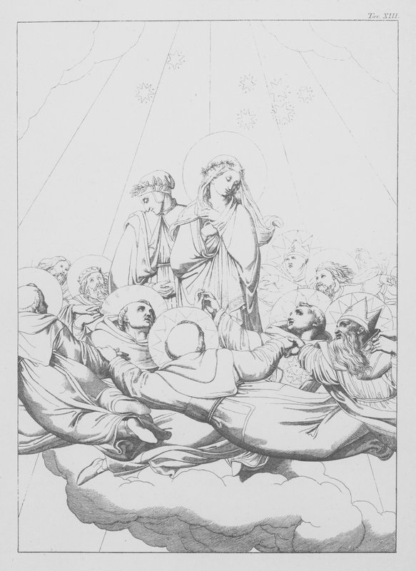 Dantes gudomliga komedi, Paradiso (himlen), plansch XIII (litografi) av Bernhard Schuler