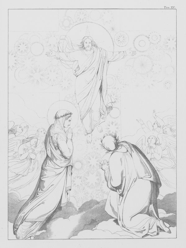 Dantes gudomliga komedi, Paradiso (himlen), plansch XV (litografi) av Bernhard Schuler
