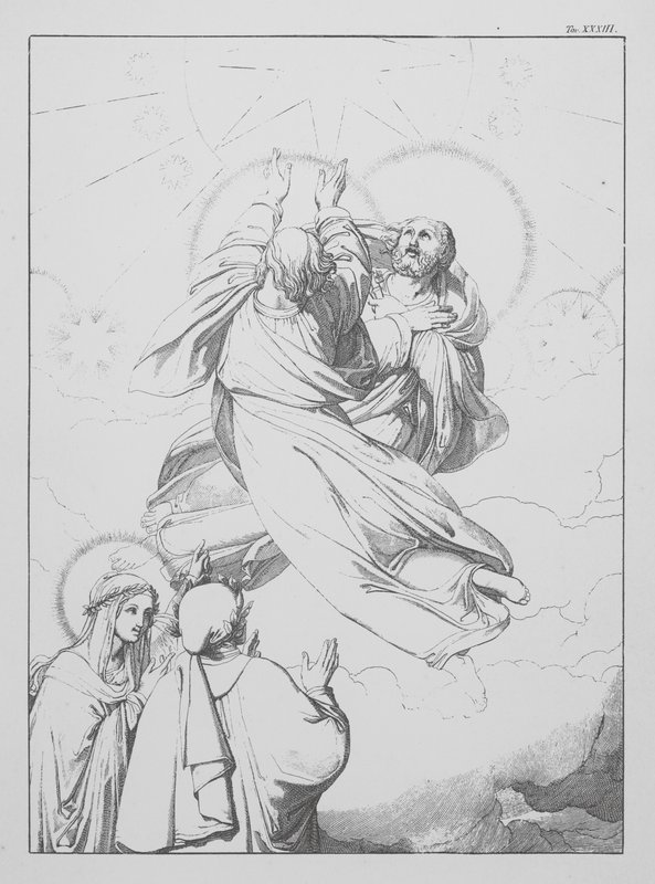 Dantes gudomliga komedi, Paradiso (himlen), plansch XXXIII (litografi) av Bernhard Schuler